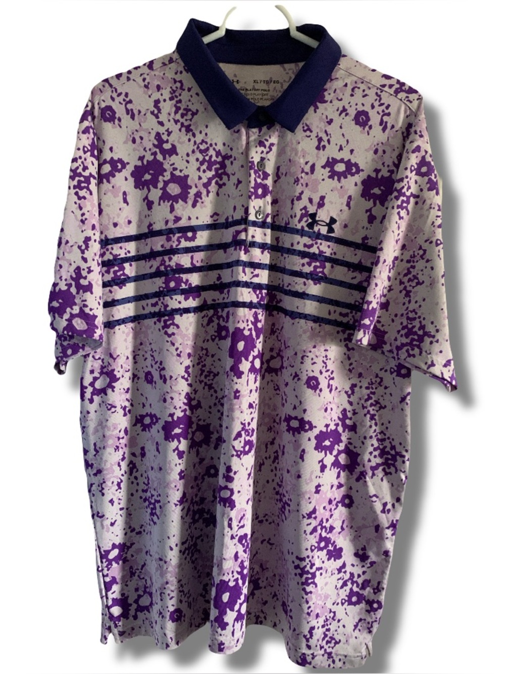 Under Armour Performance Playoff Polo Purple / White Size XL